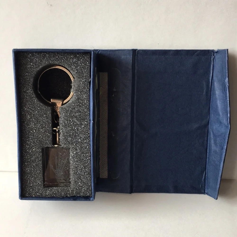 3D Crystal Hand Joint Structure Keychain with Protective Case